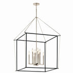 KICHLER 52628PN Eisley 40.25 Inch 8 Light Foyer Pendant In Polished Nickel And Black