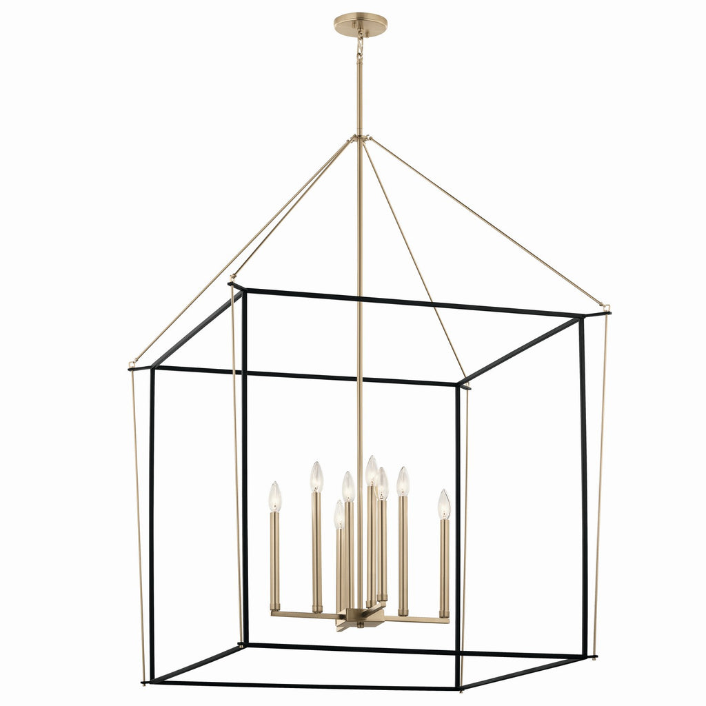 KICHLER 52629CPZ Eisley 50 Inch 8 Light 2 Tier Foyer Pendant In Champagne Bronze And Black