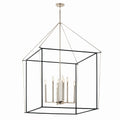 KICHLER 52629PN Eisley 50 Inch 8 Light 2 Tier Foyer Pendant In Polished Nickel And Black