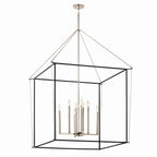 KICHLER 52629PN Eisley 50 Inch 8 Light 2 Tier Foyer Pendant In Polished Nickel And Black
