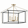 KICHLER 52632CPZ Eisley 20 Inch 4 Light Semi Flush Mount In Champagne Bronze And Black