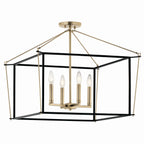 KICHLER 52632CPZ Eisley 20 Inch 4 Light Semi Flush Mount In Champagne Bronze And Black