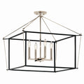 KICHLER 52632PN Eisley 20 Inch 4 Light Semi Flush Mount In Polished Nickel And Black