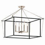 KICHLER 52632PN Eisley 20 Inch 4 Light Semi Flush Mount In Polished Nickel And Black