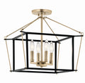 KICHLER 52633CPZ Eisley 14 Inch 4 Light Semi Flush Mount In Champagne Bronze And Black