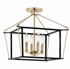 KICHLER 52633CPZ Eisley 14 Inch 4 Light Semi Flush Mount In Champagne Bronze And Black