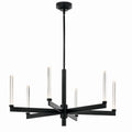 KICHLER 52667BK Sycara 36.25 Inch 6 Light Led Chandelier With Faceted Crystal In Black