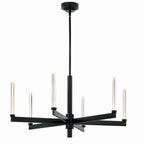 KICHLER 52667BK Sycara 36.25 Inch 6 Light Led Chandelier With Faceted Crystal In Black