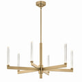 KICHLER 52667CPZ Sycara 36.25 Inch 6 Light Led Chandelier With Faceted Crystal In Champagne Bronze