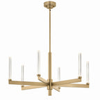 KICHLER 52667CPZ Sycara 36.25 Inch 6 Light Led Chandelier With Faceted Crystal In Champagne Bronze