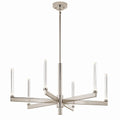 KICHLER 52667PN Sycara 36.25 Inch 6 Light Led Chandelier With Faceted Crystal In Polished Nickel