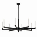 KICHLER 52668BK Sycara 48.5 Inch 8 Light Led Chandelier With Faceted Crystal In Black