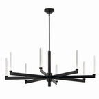 KICHLER 52668BK Sycara 48.5 Inch 8 Light Led Chandelier With Faceted Crystal In Black