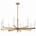 KICHLER 52668CPZ Sycara 48.5 Inch 8 Light Led Chandelier With Faceted Crystal In Champagne Bronze