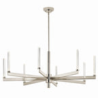 KICHLER 52668PN Sycara 48.5 Inch 8 Light Led Chandelier With Faceted Crystal In Polished Nickel