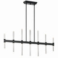 KICHLER 52670BK Sycara 48.25 Inch 14 Light Led Linear Chandelier With Faceted Crystal In Black