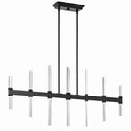KICHLER 52670BK Sycara 48.25 Inch 14 Light Led Linear Chandelier With Faceted Crystal In Black