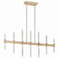 KICHLER 52670CPZ Sycara 48.25 Inch 14 Light Led Linear Chandelier With Faceted Crystal In Champagne Bronze