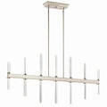 KICHLER 52670PN Sycara 48.25 Inch 14 Light Led Linear Chandelier With Faceted Crystal In Polished Nickel