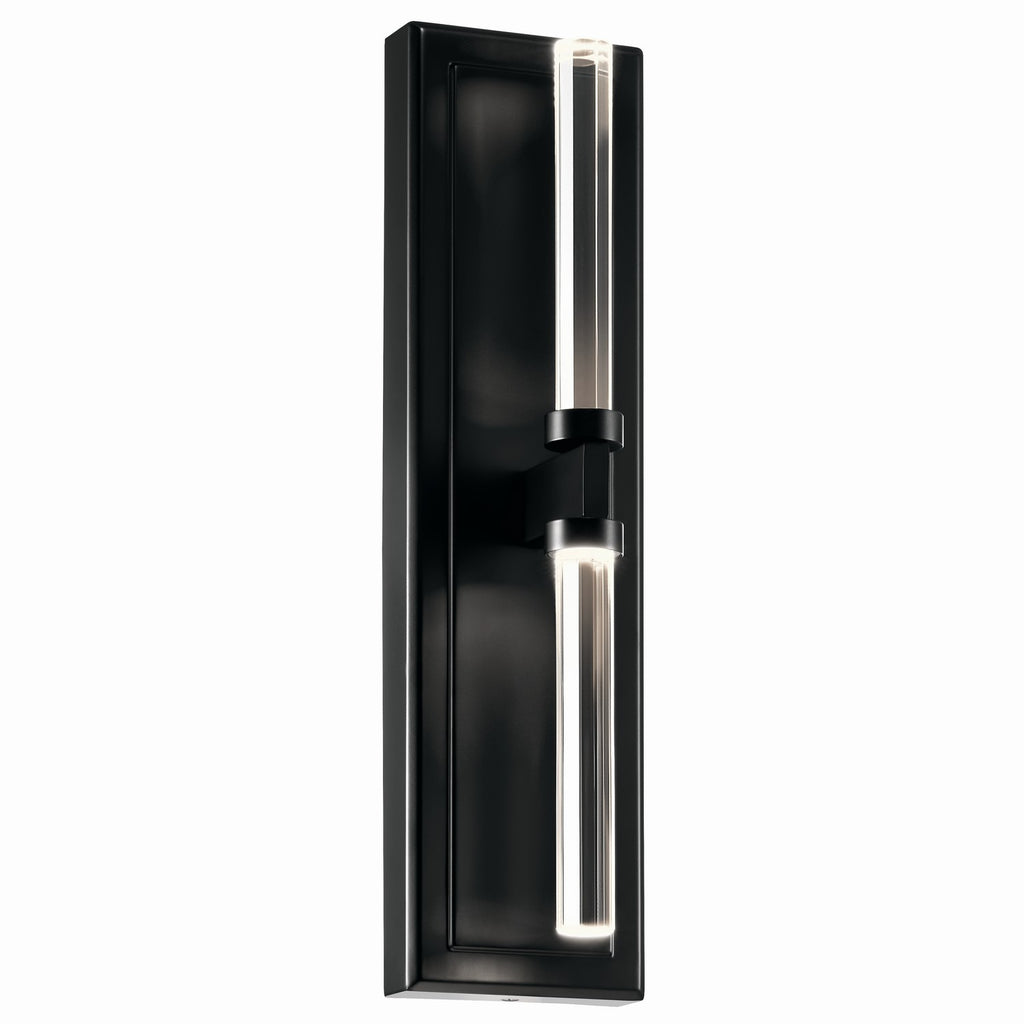 KICHLER 52671BK Sycara 19 Inch 2 Light Led Wall Sconce With Faceted Crystal In Black
