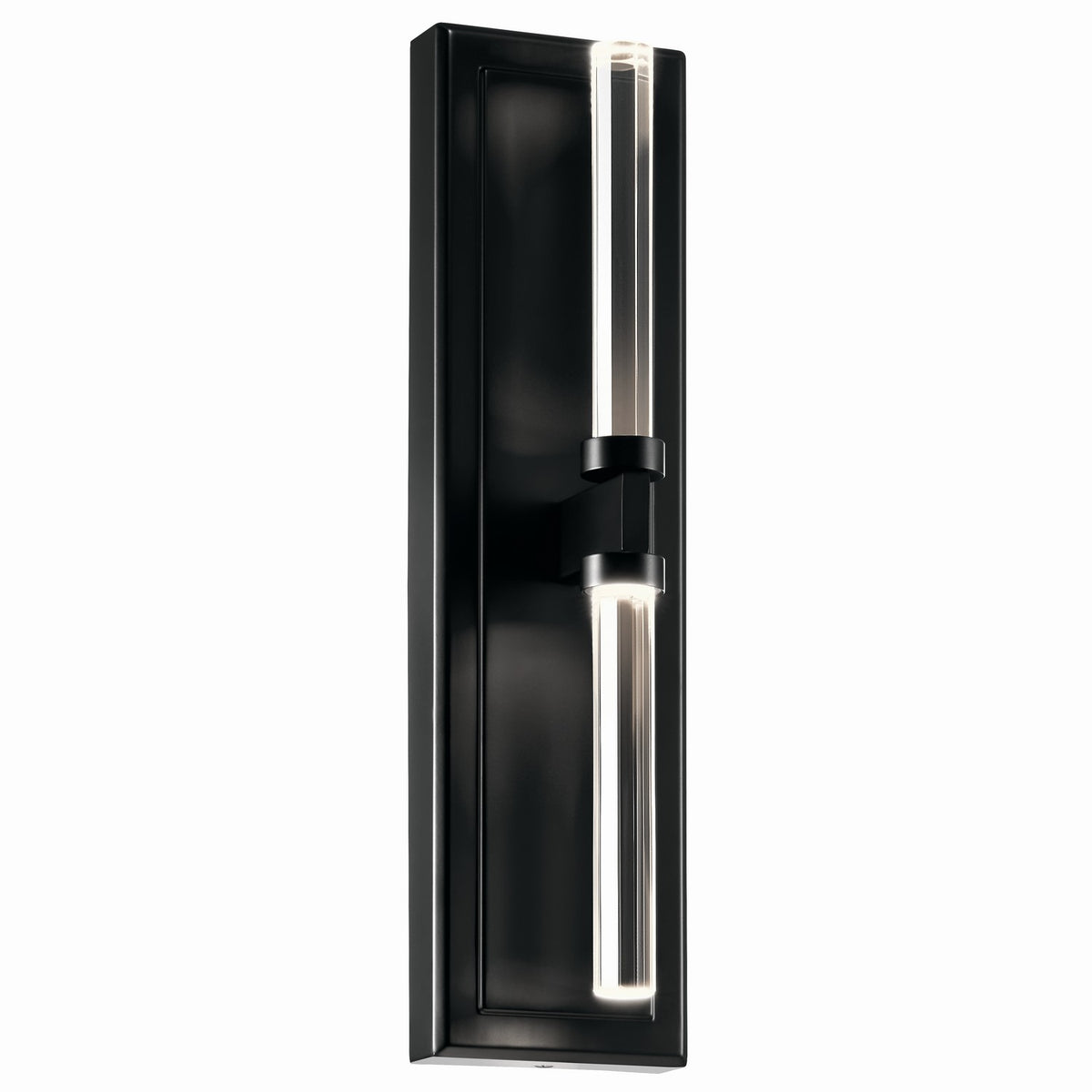 KICHLER 52671BK Sycara 19 Inch 2 Light Led Wall Sconce With Faceted Crystal In Black