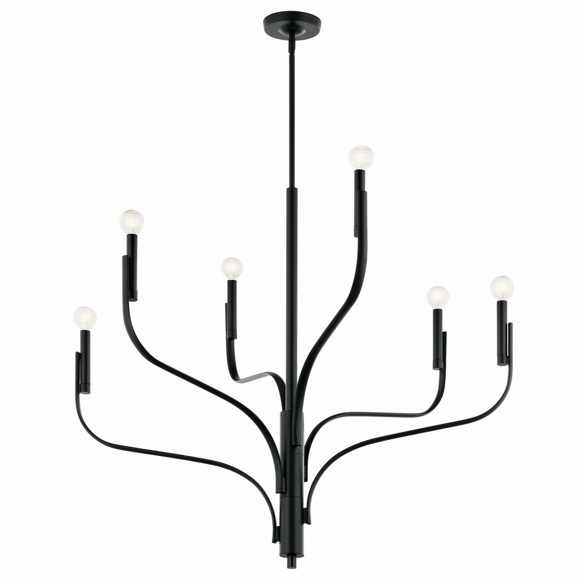 KICHLER 52673BK Livadia 36.25 Inch 6 Light Chandelier In Black