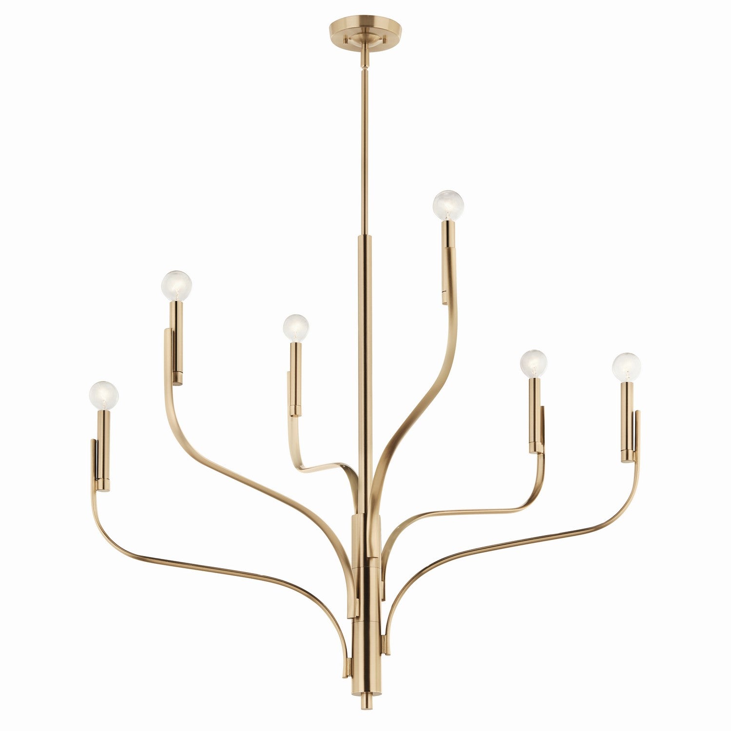 KICHLER 52673CPZ Livadia 36.25 Inch 6 Light Chandelier In Champagne Bronze