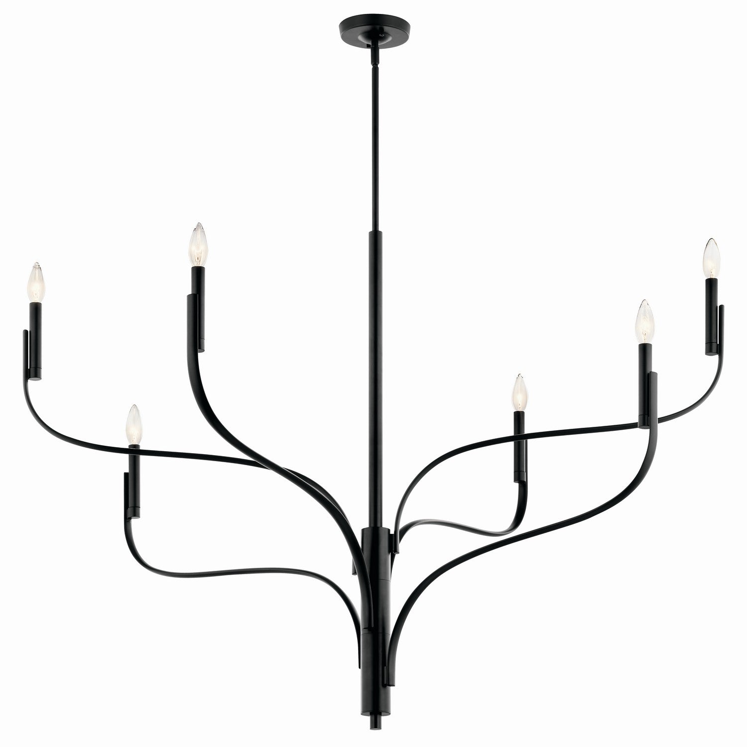 KICHLER 52674BK Livadia 47.25 Inch 6 Light Chandelier In Black