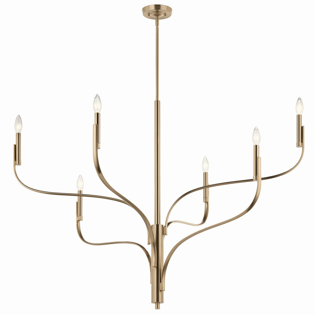 KICHLER 52674CPZ Livadia 47.25 Inch 6 Light Chandelier In Champagne Bronze