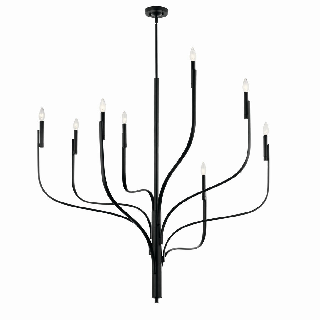 KICHLER 52675BK Livadia 47.75 Inch 8 Light Chandelier In Black