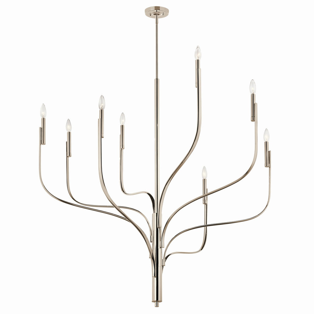 KICHLER 52675PN Livadia 47.75 Inch 8 Light Chandelier In Polished Nickel