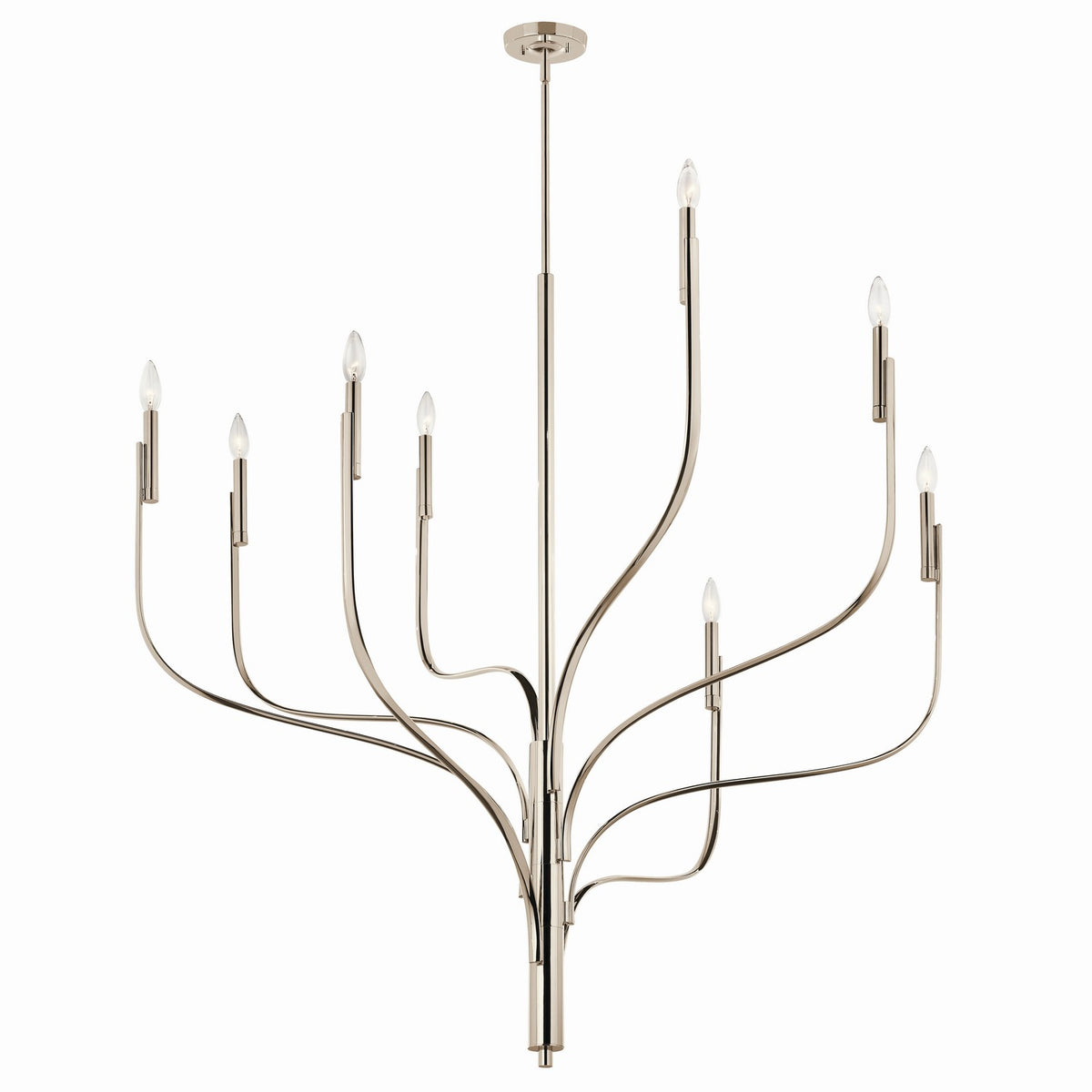 KICHLER 52675PN Livadia 47.75 Inch 8 Light Chandelier In Polished Nickel