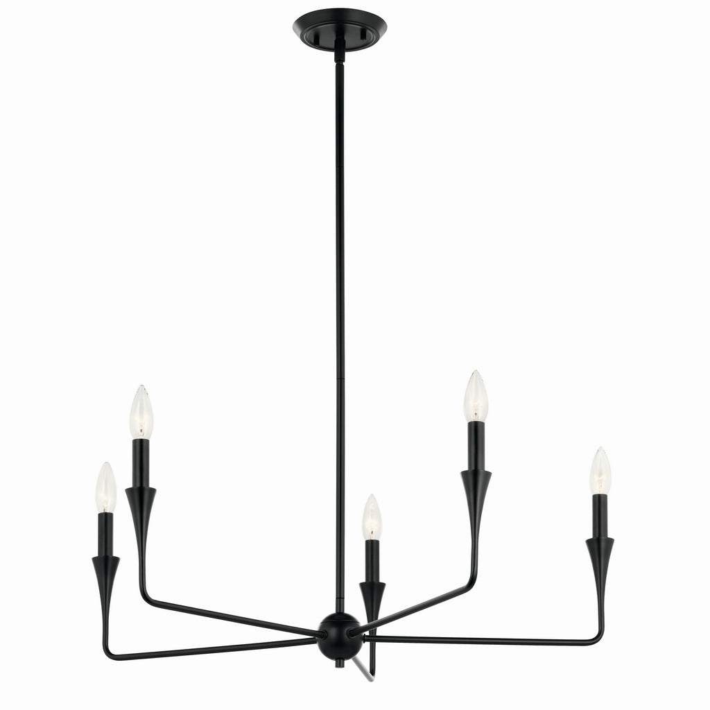 KICHLER 52689BK Alvaro 30 Inch 5 Light Chandelier In Black