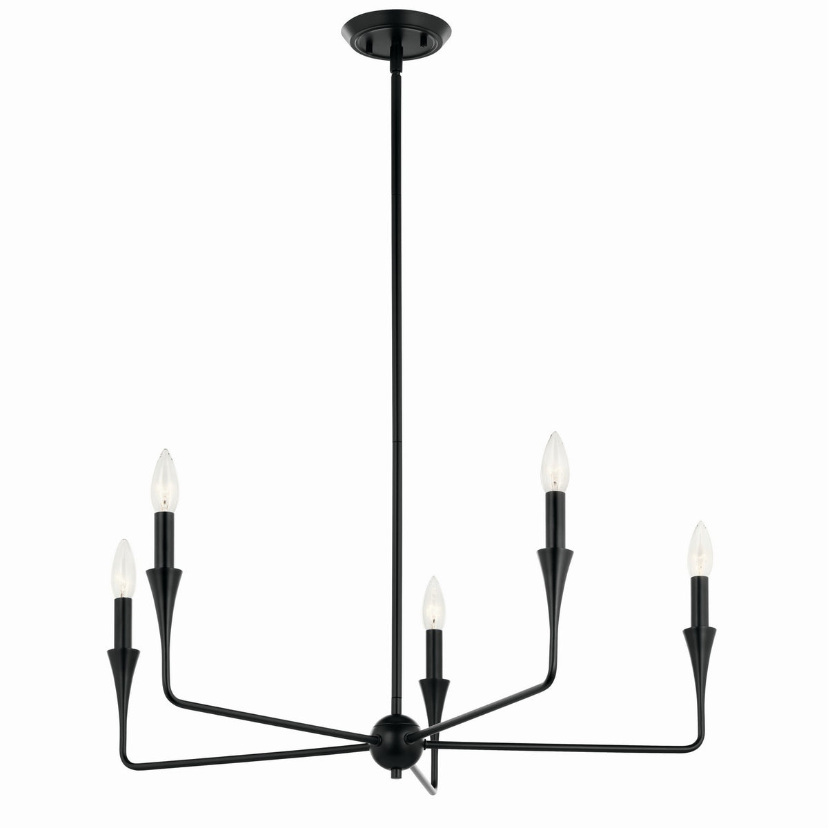 KICHLER 52689BK Alvaro 30 Inch 5 Light Chandelier In Black