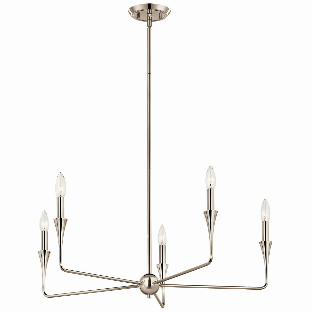 KICHLER 52689PN Alvaro 30 Inch 5 Light Chandelier In Polished Nickel