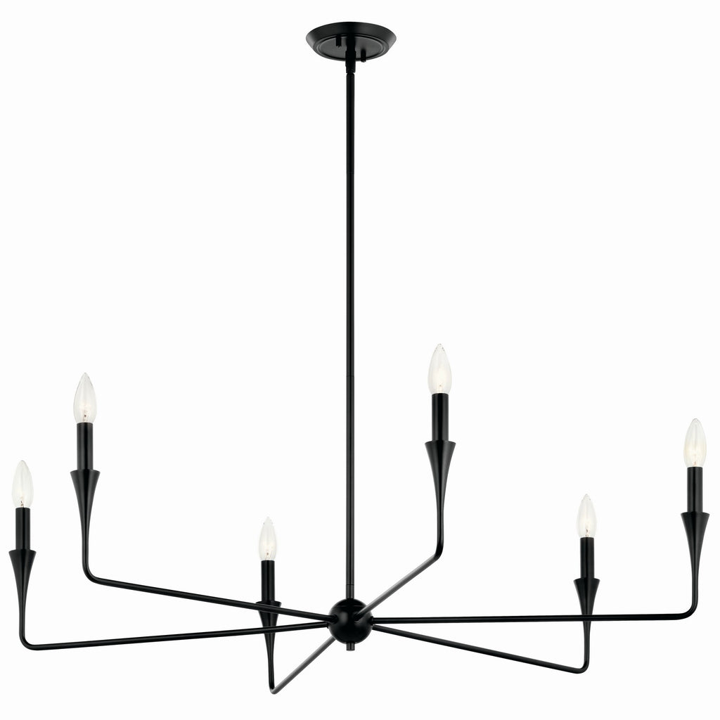 KICHLER 52690BK Alvaro 40 Inch 6 Light Chandelier In Black