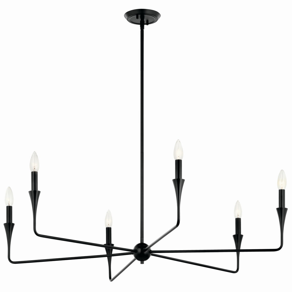 KICHLER 52690BK Alvaro 40 Inch 6 Light Chandelier In Black
