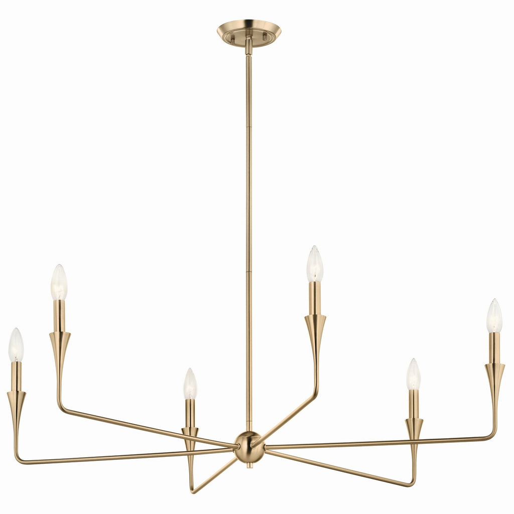 KICHLER 52690CPZ Alvaro 40 Inch 6 Light Chandelier In Champagne Bronze