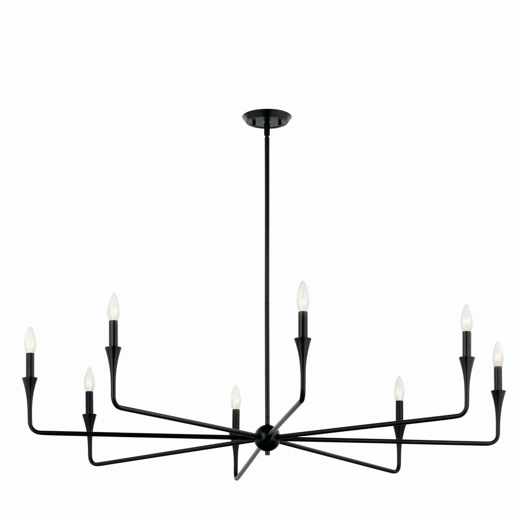 KICHLER 52691BK Alvaro 50 Inch 8 Light Chandelier In Black
