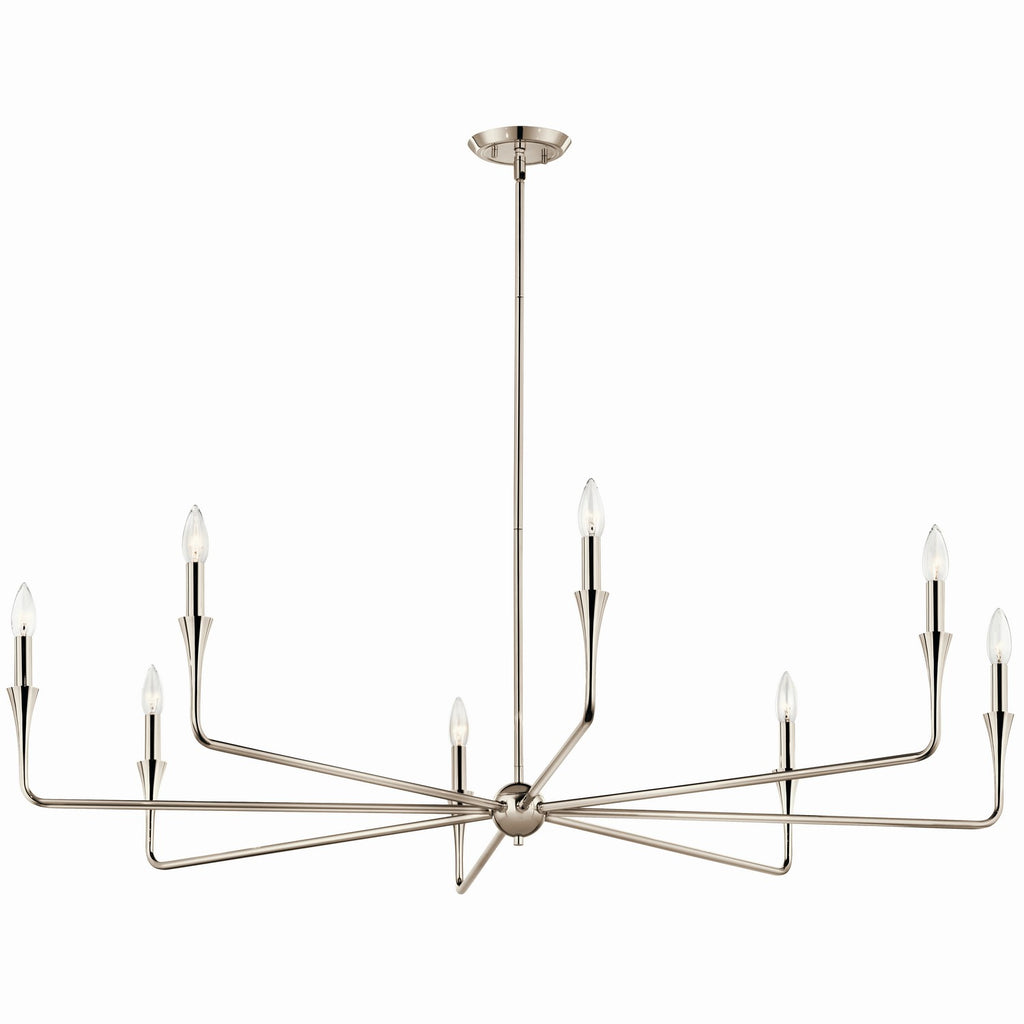 KICHLER 52691PN Alvaro 50 Inch 8 Light Chandelier In Polished Nickel