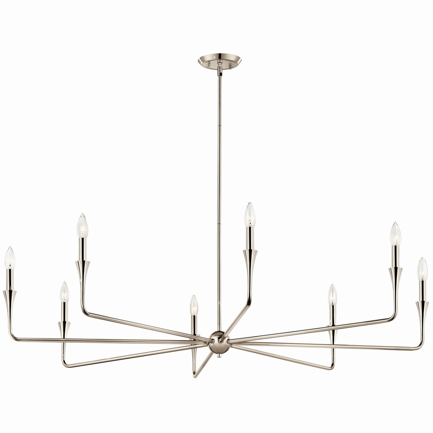 KICHLER 52691PN Alvaro 50 Inch 8 Light Chandelier In Polished Nickel