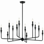KICHLER 52692BK Alvaro 39.75 Inch 12 Light Multi-Tier Chandelier In Black