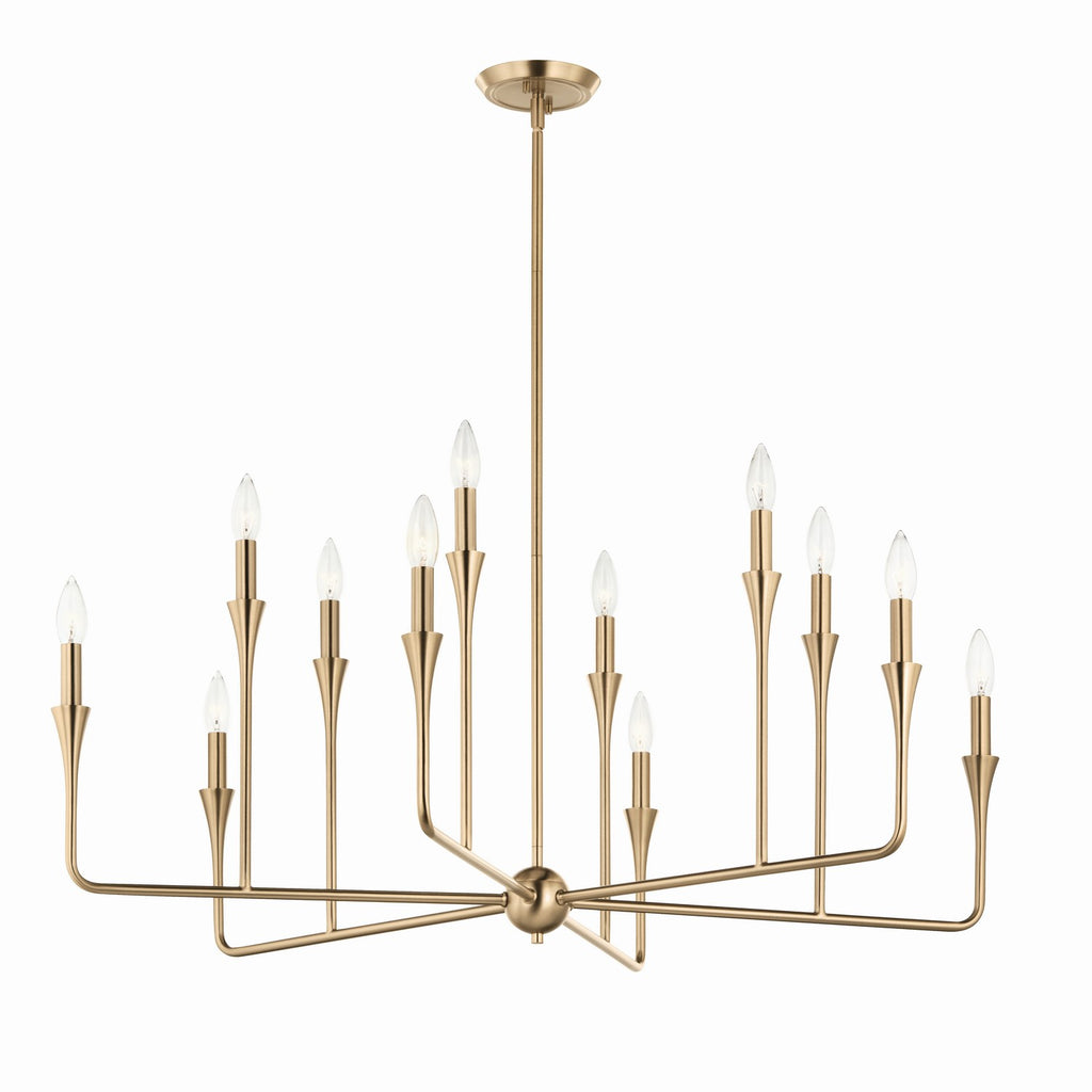 KICHLER 52692CPZ Alvaro 39.75 Inch 12 Light Multi-Tier Chandelier In Champagne Bronze