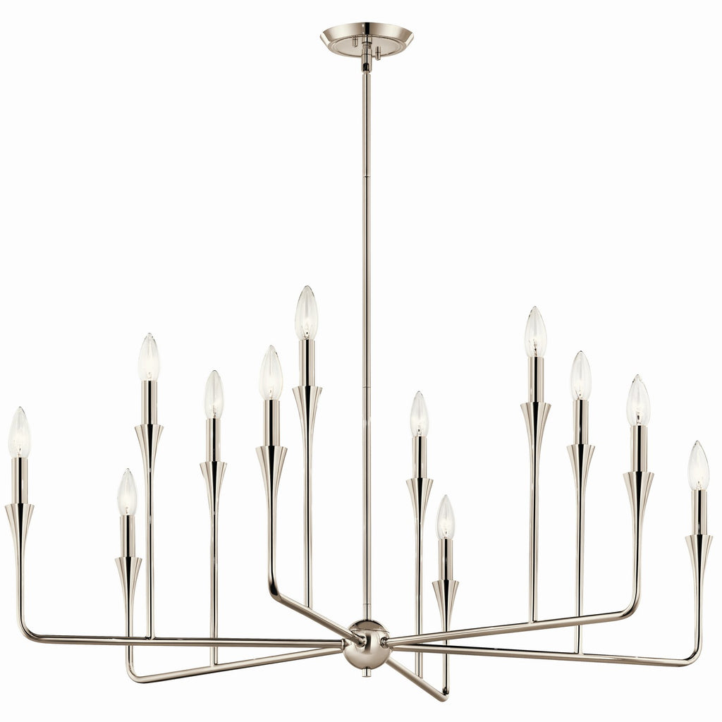 KICHLER 52692PN Alvaro 39.75 Inch 12 Light Multi-Tier Chandelier In Polished Nickel