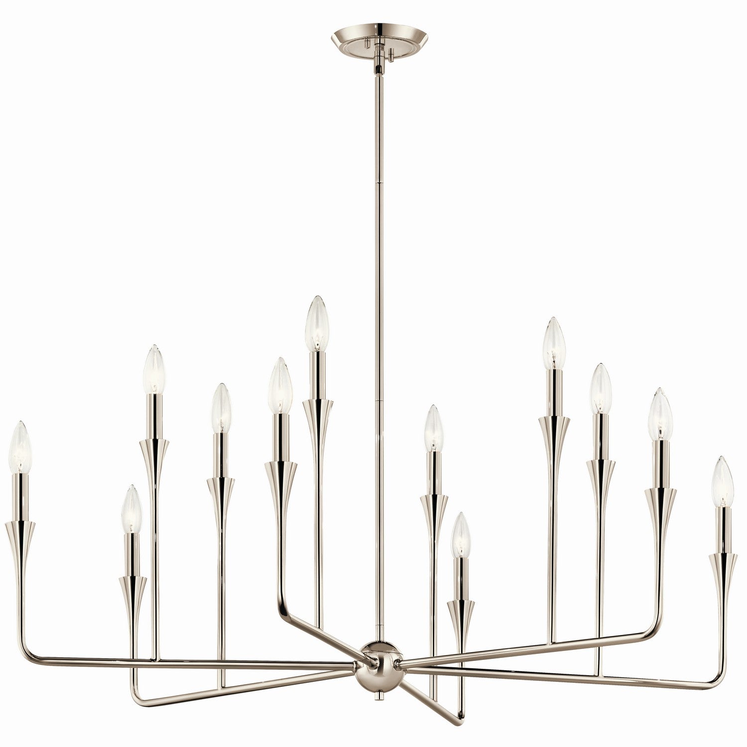 KICHLER 52692PN Alvaro 39.75 Inch 12 Light Multi-Tier Chandelier In Polished Nickel