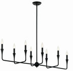 KICHLER 52693BK Alvaro 45.5 Inch 8 Light Linear Chandelier In Black