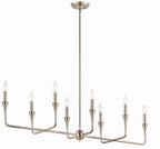 KICHLER 52693PN Alvaro 45.5 Inch 8 Light Linear Chandelier In Polished Nickel