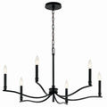 KICHLER 52695BK Malene 32 Inch 6 Light Chandelier In Black