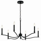 KICHLER 52695BK Malene 32 Inch 6 Light Chandelier In Black