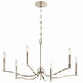 KICHLER 52695PN Malene 32 Inch 6 Light Chandelier In Polished Nickel